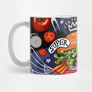 Food, fast food, super, king size, burger, hamburger, cheeseburger Mug